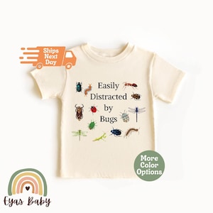 Easily Distracted By Bugs Shirt, Gift For Future Entomology Kids, Bugs Lover Kid Tee, Cute Baby Gift, Bugs Baby Shirt, Entomology Kids Gifts