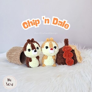 Crochet Chip ’n Dale Pattern – Mini Squirrel Amigurumi PDF - Etsy