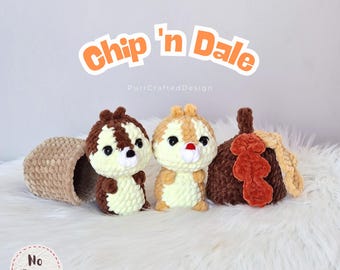 縫わずに作れるシマリスのあみぐるみかぎ針編みパターン - Etsy 日本