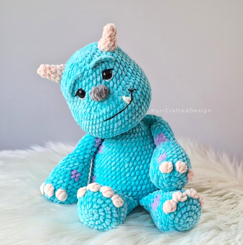 Virkade monsterplyschdockset PDF | 3 Amigurumi Monsters Inc Mönster bild 7