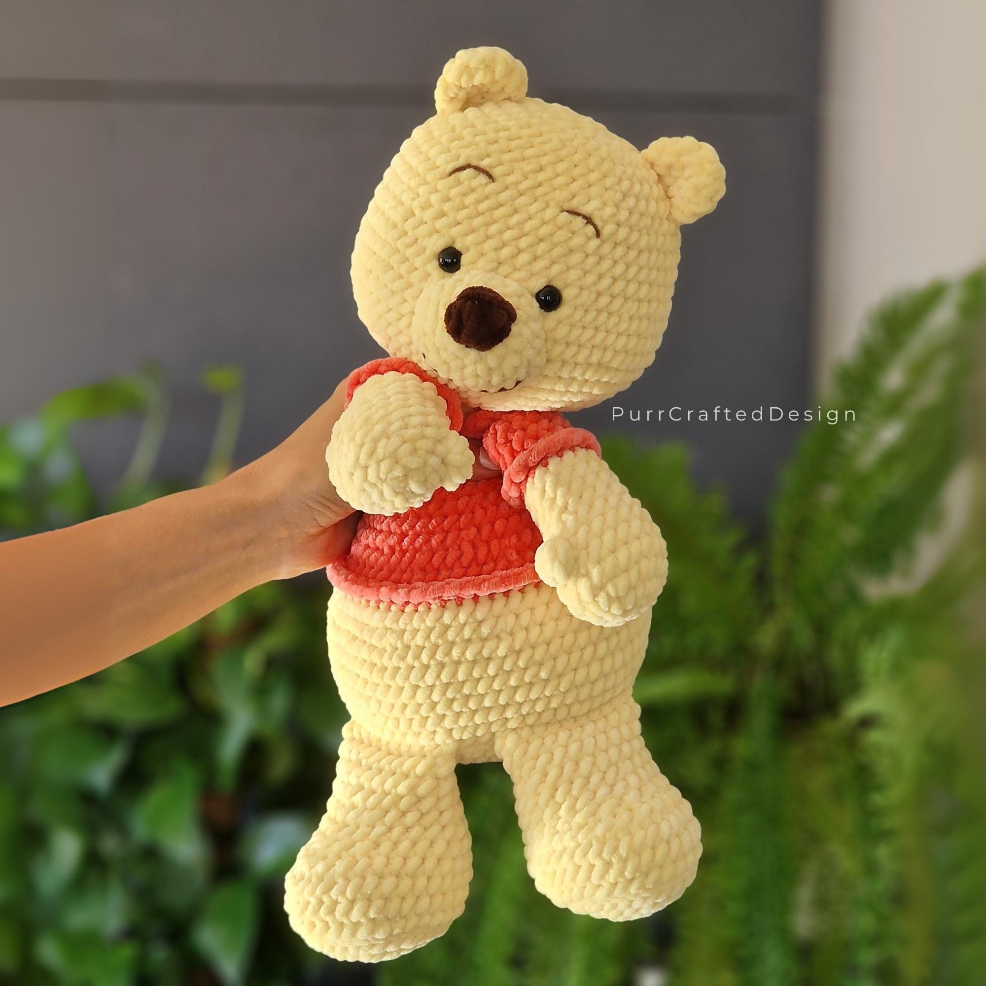 かぎ針編みのクマのくまのプーさんの編み図 | ハニーベアのあみぐるみ