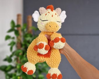 Crochet dragon snuggler lovey pattern