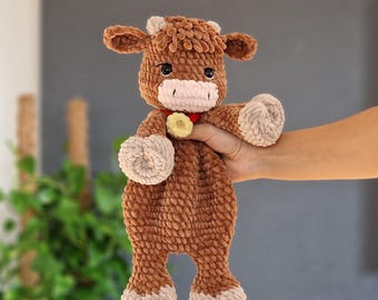 Crochet Highland Cow Snuggler Lovey Pattern