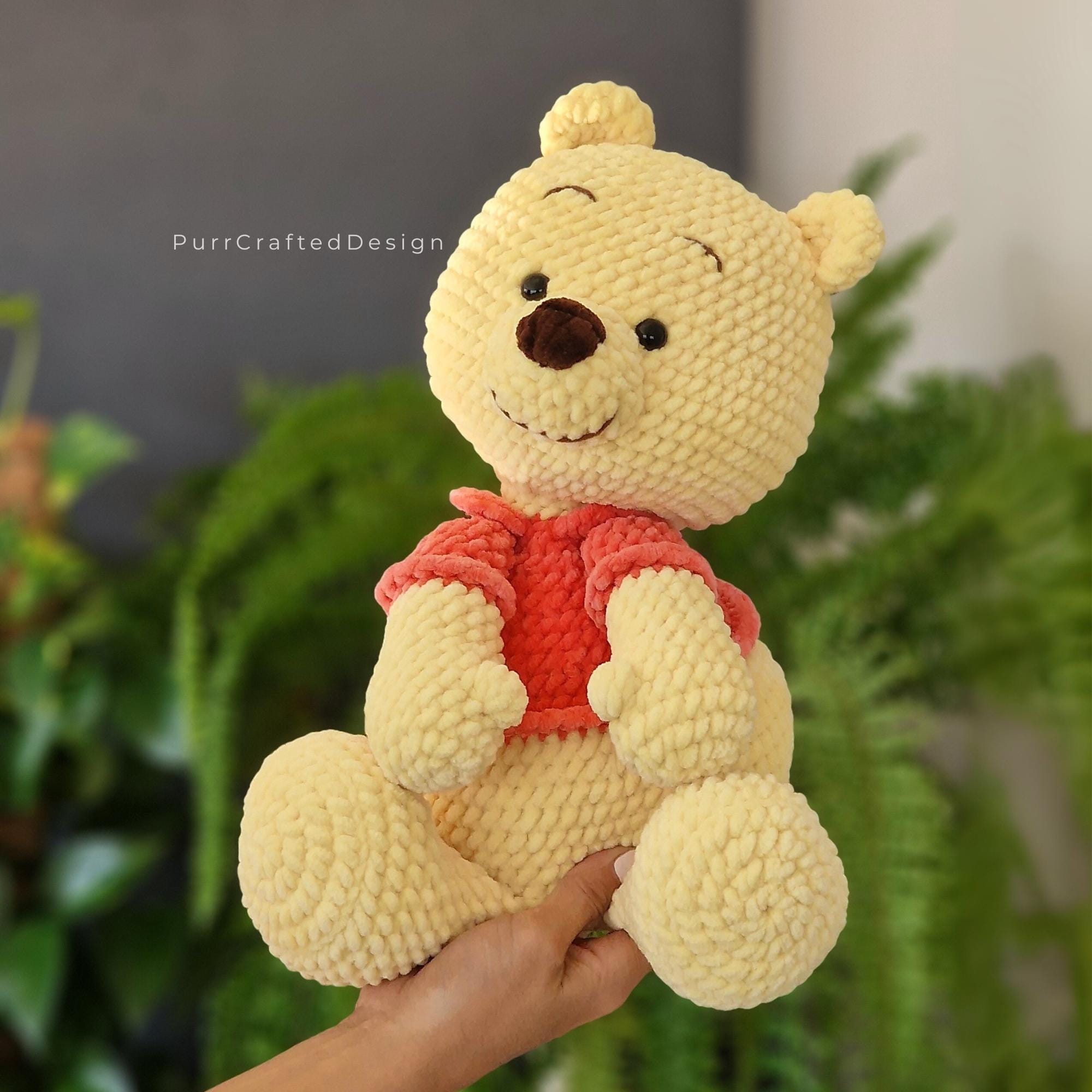 ディズニー スピぐるみ【プーさん】 くまのプーさんかぎ針編みパターン | ディズニー風ぬいぐるみ編み