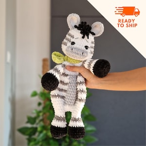 Crochet Zebra  snuggler lovey