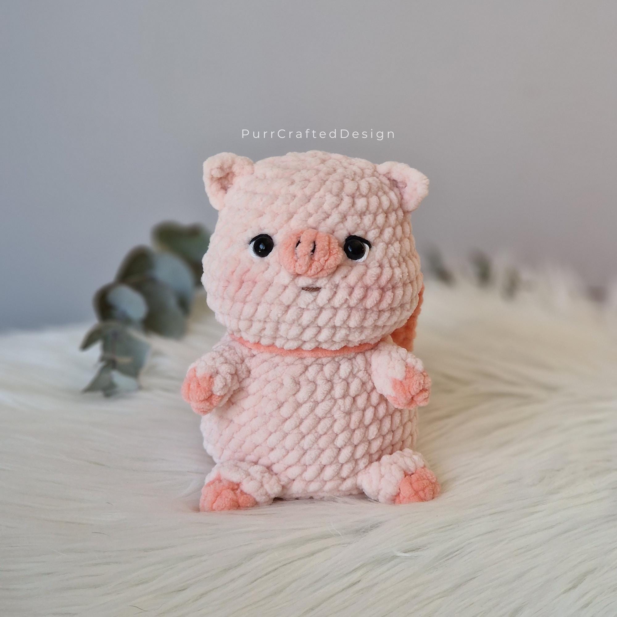 かぎ針編みのかわいい子豚のあみぐるみパターン - Etsy 日本