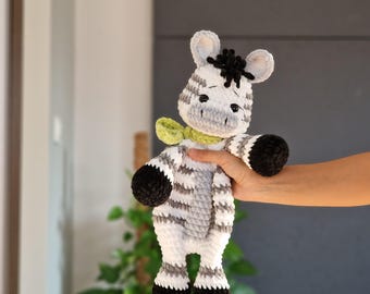Crochet Zebra Snuggler Lovey Pattern
