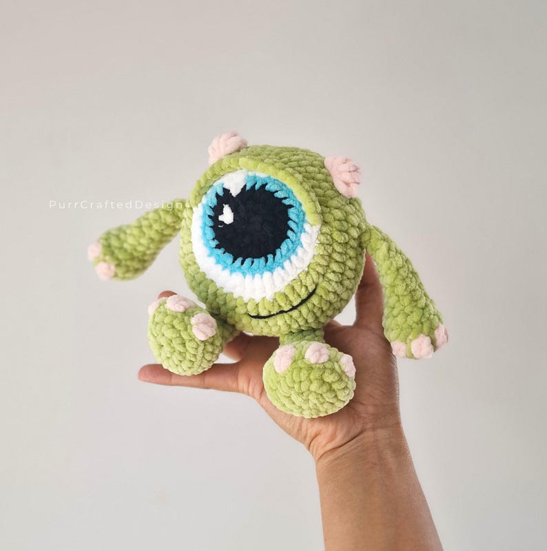Virkade monsterplyschdockset PDF | 3 Amigurumi Monsters Inc Mönster bild 5