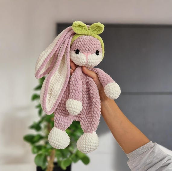 Crochet bunny snuggler lovey pattern
