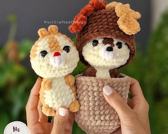 No-Sew Chipmunk Amigurumi Crochet Pattern