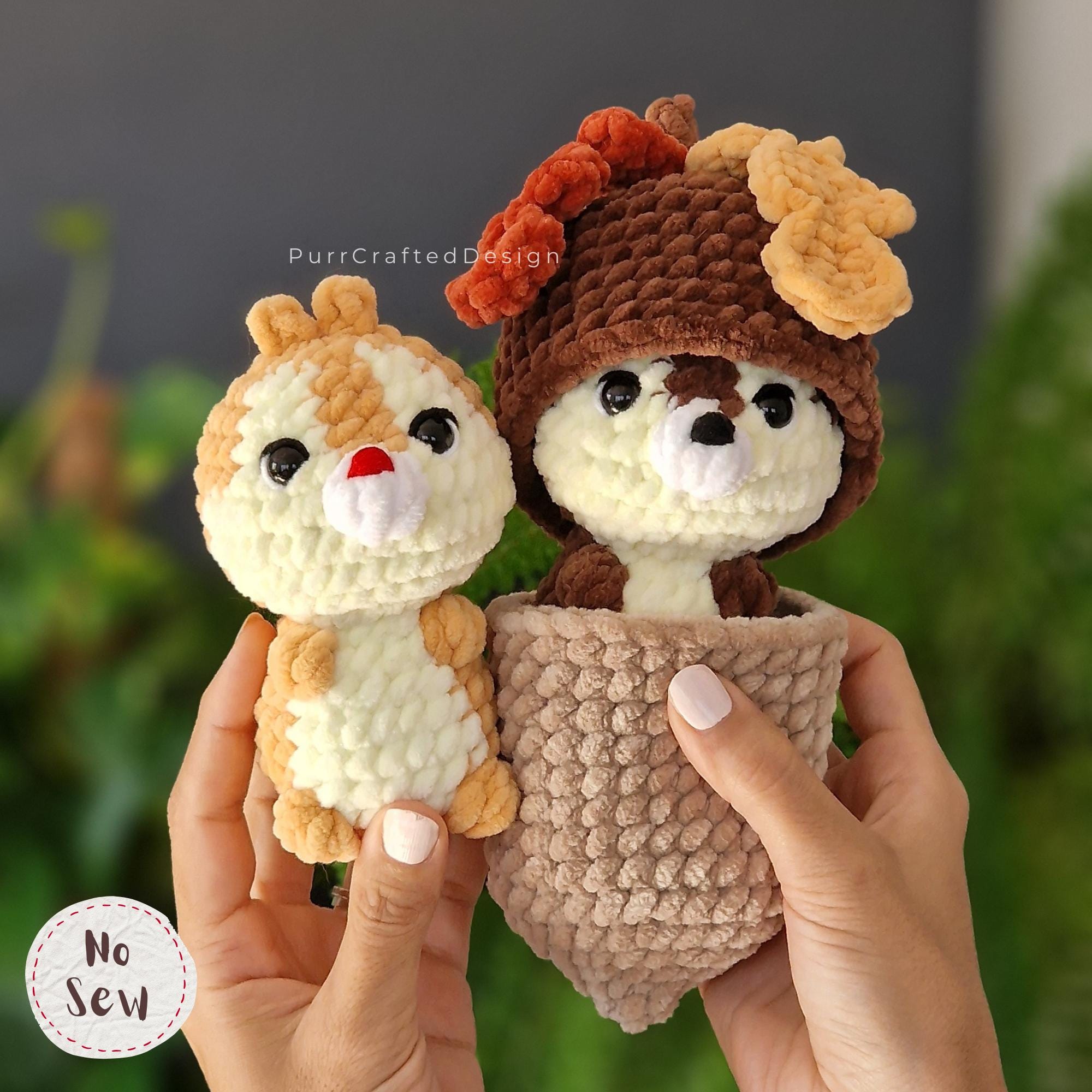 かぎ針編みのチップとデールのパターン – ミニリスの編みぐるみ PDF