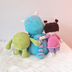 Virkade monsterplyschdockset PDF | 3 Amigurumi Monsters Inc Mönster bild 3