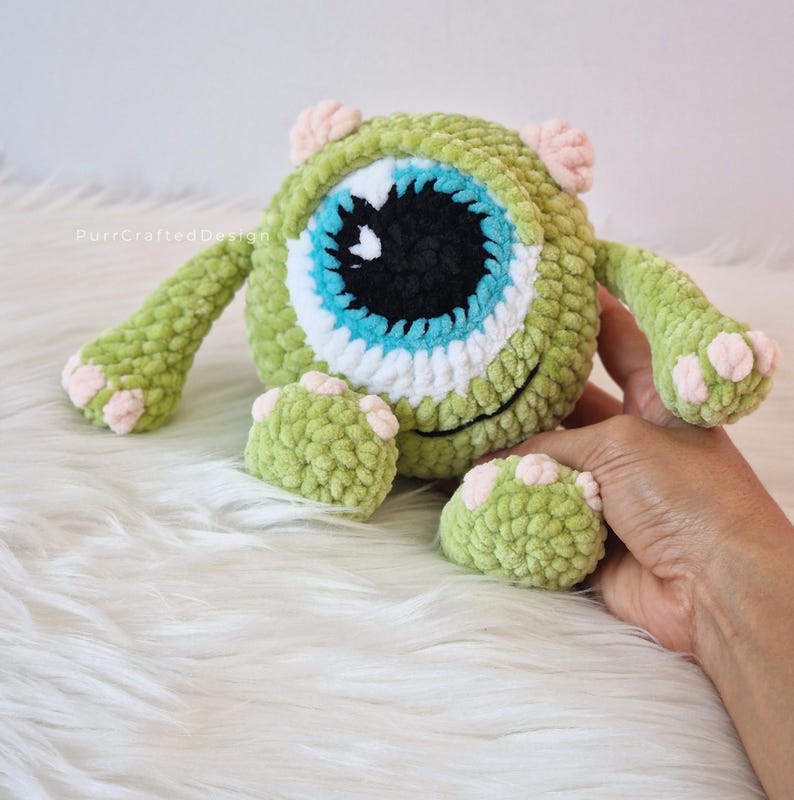 Virkade monsterplyschdockset PDF | 3 Amigurumi Monsters Inc Mönster bild 8