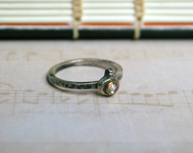 Potion Stacking Ring, Recycled Sterling Silver, Hammered Band, Choose Your Size