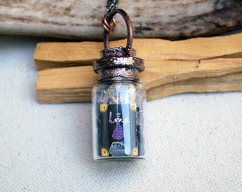 Witch Bottle, Found Objects, Quartz & Iolite, Recycled Electroformed Copper