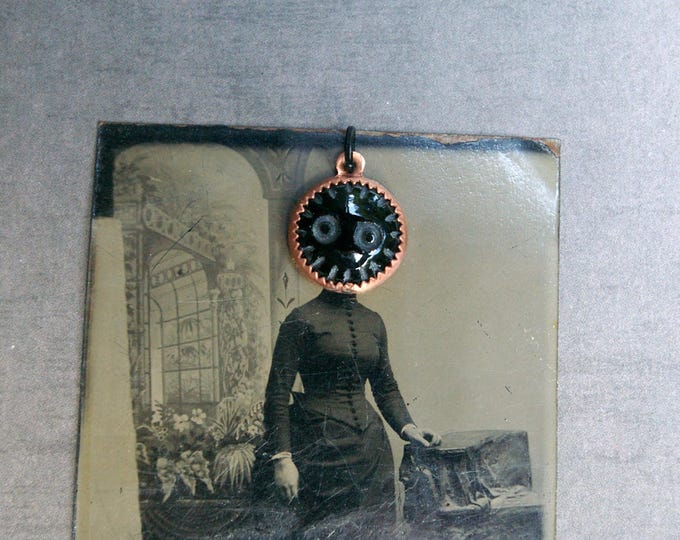 Soot Sprite Charm, Carved Obsidian in Copper, Studio Ghibli Fan