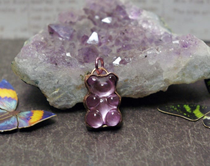 Pink Lemonade Gummy Bear Charm, Nostalgic Jewelry, 80s and 90s Kids