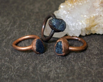 Iolite Ring, September Birthstone, Recycled Electroformed Copper