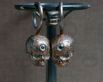 8g Gauge Cyclopes Weights, Glass Eyes, Recycled Copper