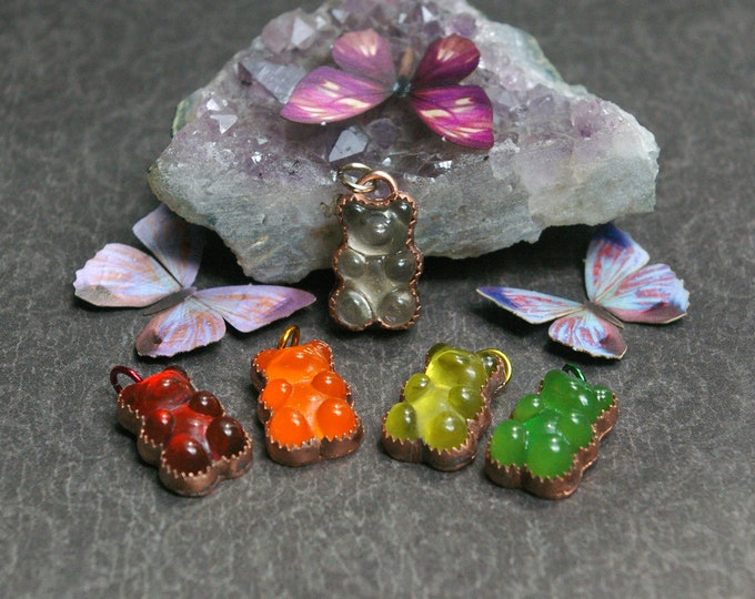 Retro Gummy Bear Charm, Nostalgic Jewelry, 80s and 90s Kids