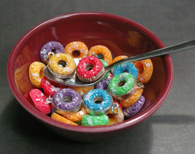 Fruity-O Cereal Charm, Kawaii Punk, Faux Food Jewelry