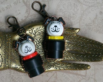 Upcycled Toy Bag Charm, Vintage Puppy Dog