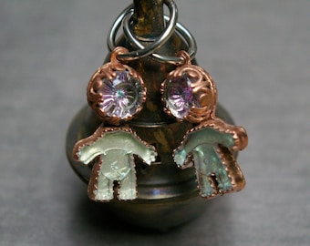 Oddity Doll Earrings, Digital Pixel Pixie, Choose Leverbacks or 14g Clickers