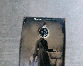 Soot Sprite Charm, Carved Obsidian in Sterling Silver, Childhood Nostalgia