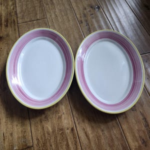 Pair of Early 1960s Homer Laughlin China 12" Oval Serving Plates - Rare Color - Restaurant Ware