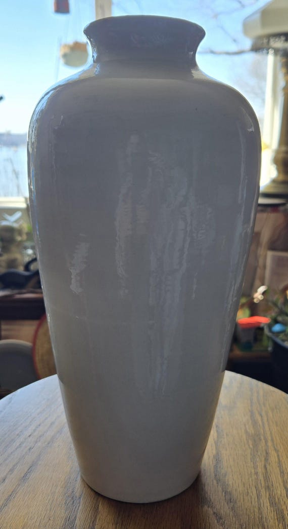 イタリア製品 手描き花柄陶器花瓶 イタリア製品 手描き花柄陶器花瓶 ヴィンテージ 12 インチ イタリア製