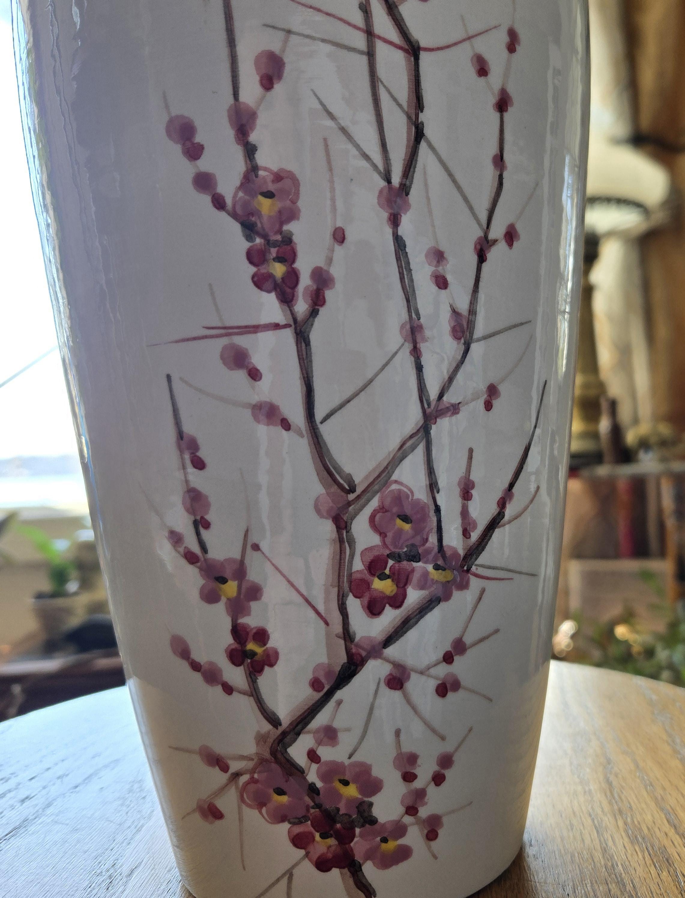 イタリア製品 手描き花柄陶器花瓶 ヴィンテージ 12 インチ イタリア製 手描き花柄陶器花瓶 桜 - Etsy 日本