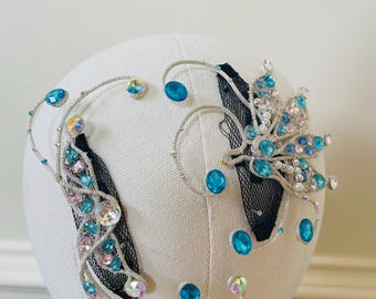 Blue and Silver Headpiece for Contemporary/Lyrical Dance