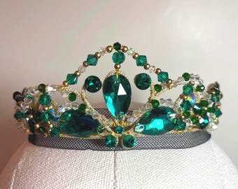 Green/Emerald and Gold Tiara for Gamzatti/Le Corsaire/La Bayadere/Odalisque/La Esmeralda