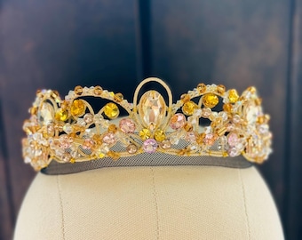 Pink and Gold Ballet Tiara for Sugarplum, Paquita, Silver Fairy, Sleeping Beauty