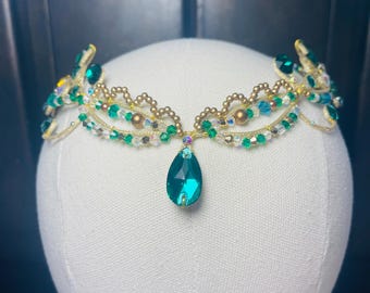 Green and Gold Ballet Circlet for Paquita/La Bayadere/Diana and Acteon/Nikiya/Gamzatti