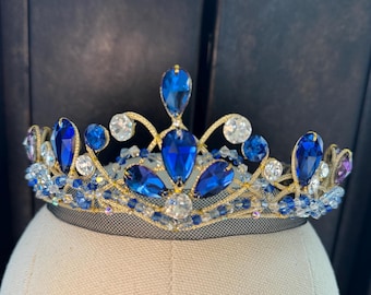 Blue and Gold Ballet Tiara for Grand Pas Classique, Bluebird, Le Corsaire