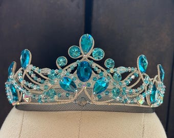 Light Blue and Silver Ballet Tiara for Grand Pas Classique, Bluebird, Le Corsaire, Talisman