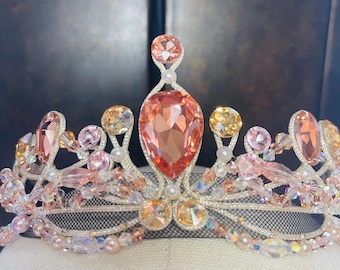 Light Pink & Silver Ballet Tiara for Sugarplum, Aurora, Gamzatti, Dulcinea, Le Corsaire