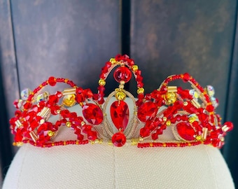 Red Ballet Tiara for Paquita/La Bayadere/Diana and Acteon/Nikiya/Gamzatti