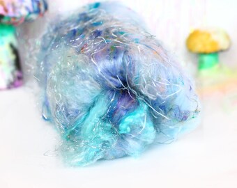 Crystal Acid 2 oz  Wool - Shetland Wool Textured Art Batt for spinning yarn or felting