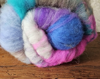 Hand Dyed 19 Micron Merino Wool Batt, Spinning Fiber (2oz)