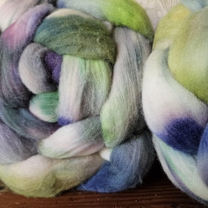 Outlandish 4 oz Wool 19 Micron fine Merino Roving, hand dyed spinning fiber