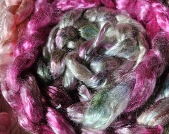 Tencel 4oz Eucalyptus, Lyocell plant fiber for spinning yarn and felting #27 soft pink