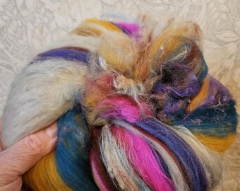 Wild Cockatiel 2 oz Wool 23 Micron  Merino Batt, hand dyed spinning fiber