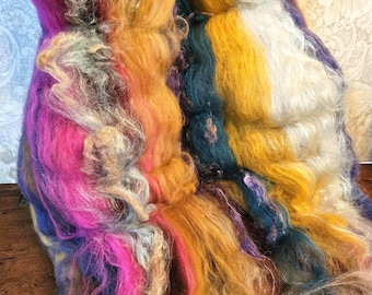 Wild Cockatiel 2 oz Wool 23 Micron  Merino Batt, hand dyed spinning fiber