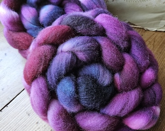Witch Brew 4 oz BFL Wool Roving, hand dyed fine spinning fiber
