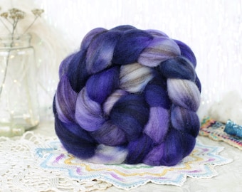 Lady of the Woods 4 oz BFL Wool Roving, hand dyed spinning fiber