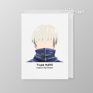 Printable Toge Inumaki Birthday Card Digital Card Jujutsu Kaisen JJK Anime Instant Download