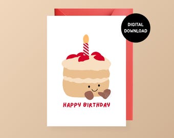 Printable Birthday Cake Card JellyCat (Digital Download)