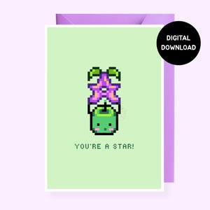 Printable Stardew Valley Junimo Stardrop You're A Star Card Valentines Anniversary Birthday Card Instant Download